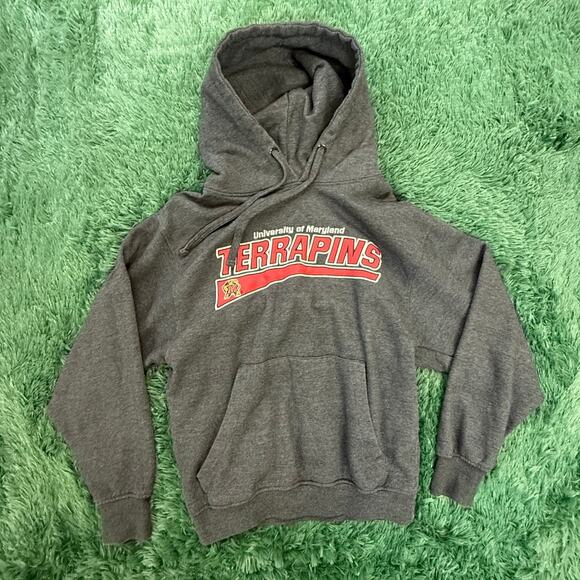 University of Maryland Y2K Dark Gray Pullover Sweatshirt Hoodie Sz Small Unisex - Picture 1 of 5